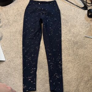 Beyond Yoga Navy Leggings with Metallic Star & Moon Print